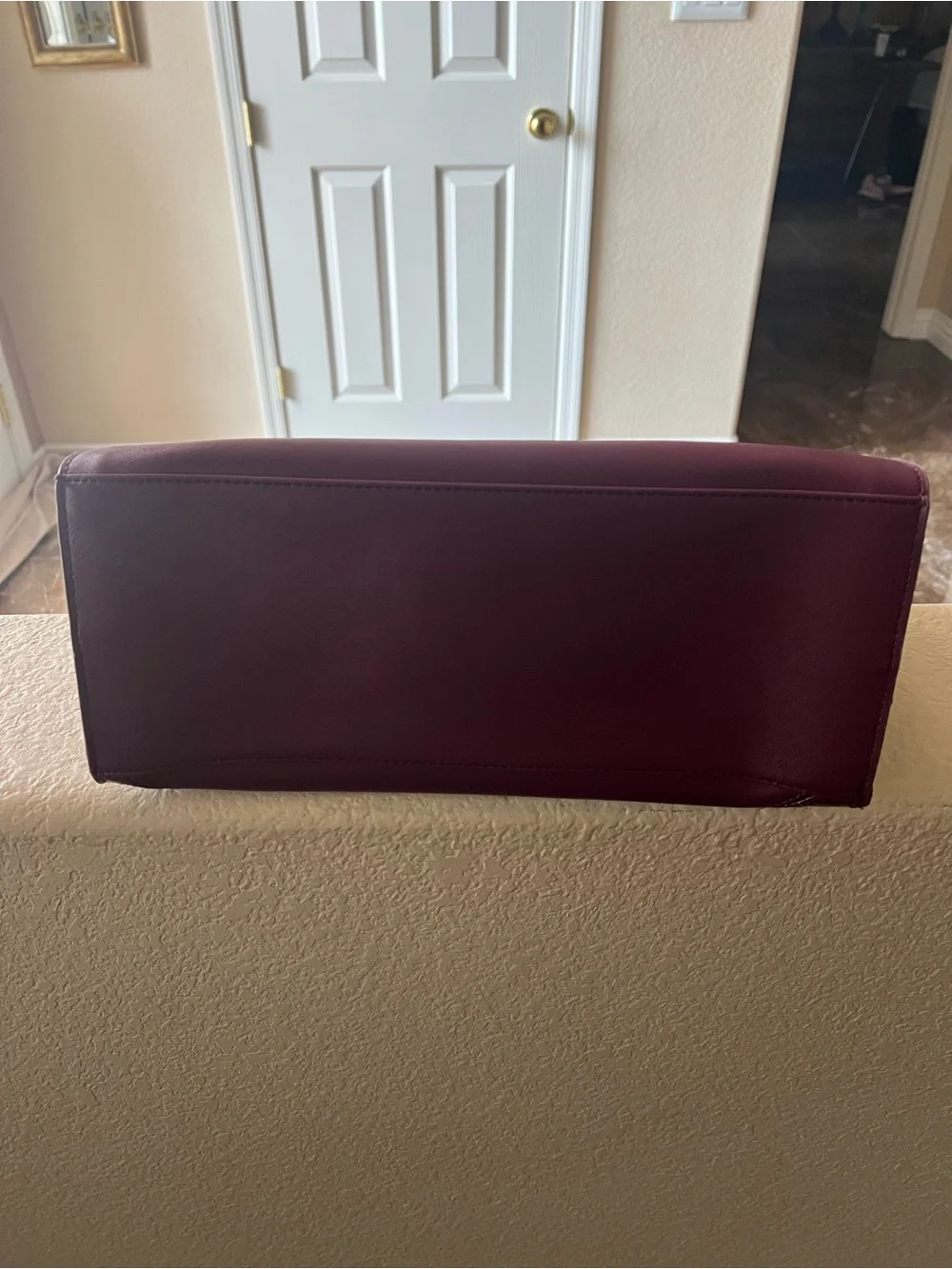 Stella & Max Wine Red Textured Panel Satchel